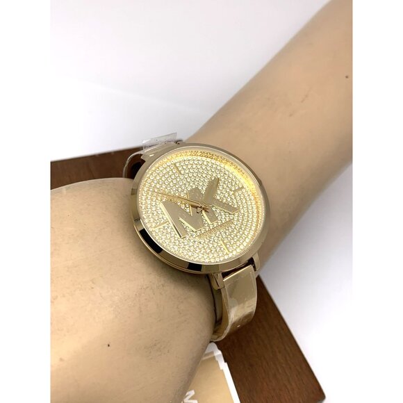 Michael Kors Women's Watch MK4469 Gemmed Bangle Quartz Gold Stainless Steel 38mm - Picture 5 of 13